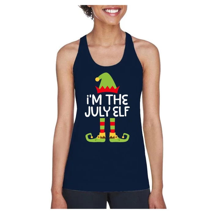 I'm The July Elf Matching Christmas Costume Women's Racerback Tank