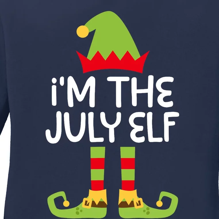 I'm The July Elf Matching Christmas Costume Ladies Long Sleeve Shirt