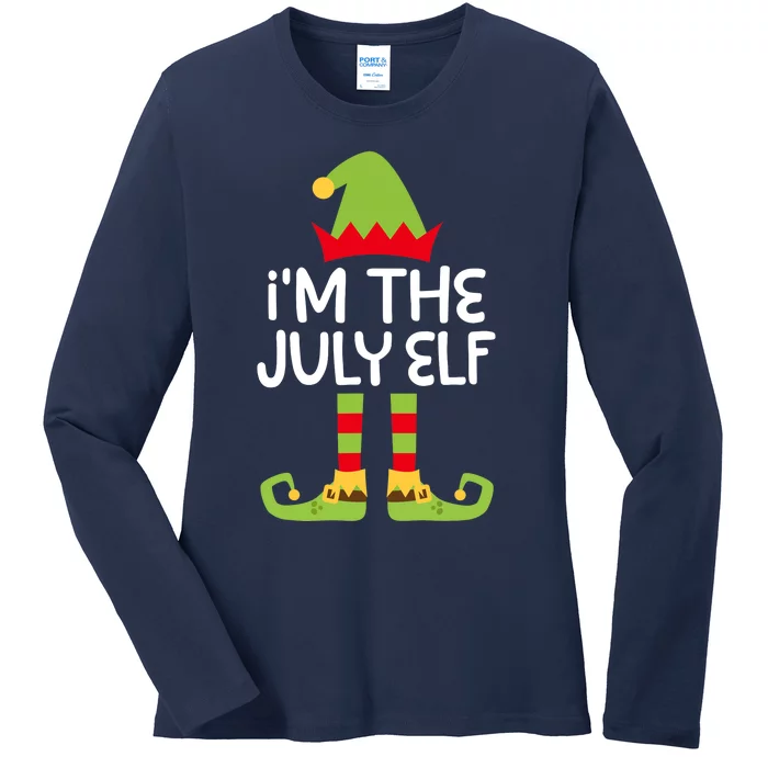 I'm The July Elf Matching Christmas Costume Ladies Long Sleeve Shirt