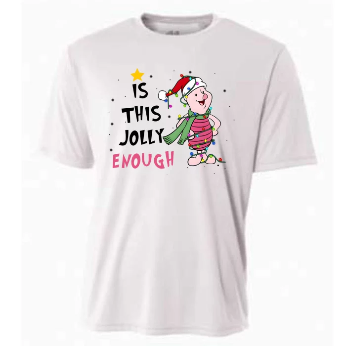 Is This Jolly Enough Piglet Christmas Cooling Performance Crew T-Shirt