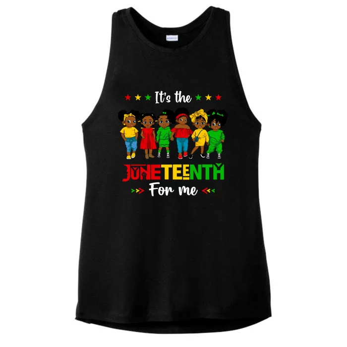 Its The Juneteenth For Me African American Queen Gift Ladies Tri-Blend Wicking Tank