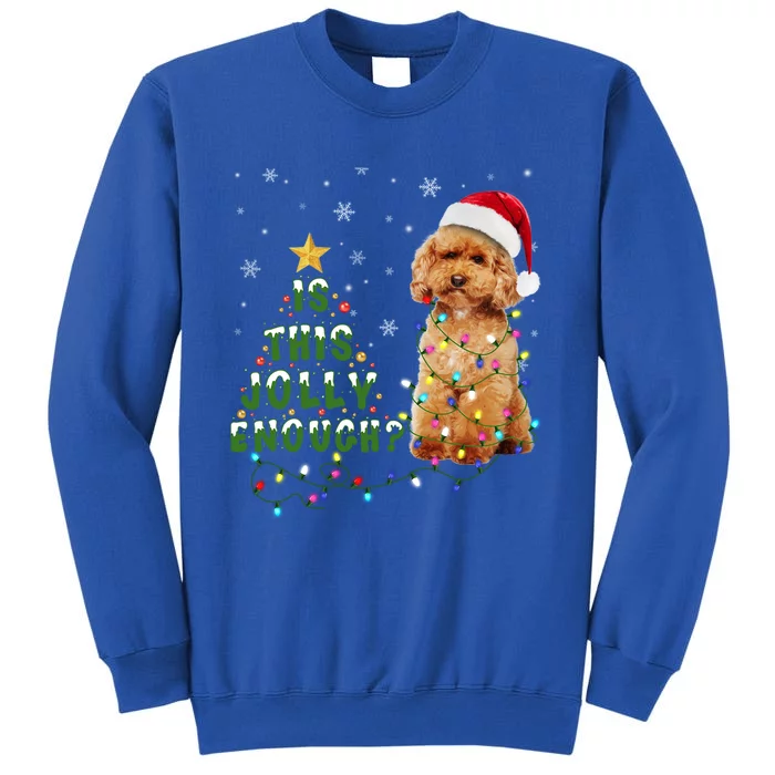 Is This Jolly Enough Santa Poodle Light Christmas Gift Tall Sweatshirt