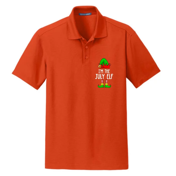 Im The July Elf Funny Holiday Christmas Dry Zone Grid Performance Polo