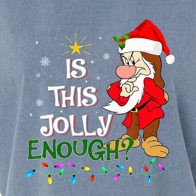 Is This Jolly Enough Grumpy Elf Pajama Christmas Lights Garment-Dyed Women's Muscle Tee