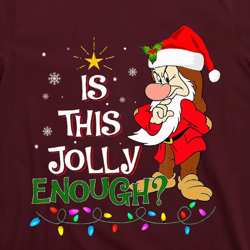 Is This Jolly Enough Grumpy Elf Pajama Christmas Lights T-Shirt