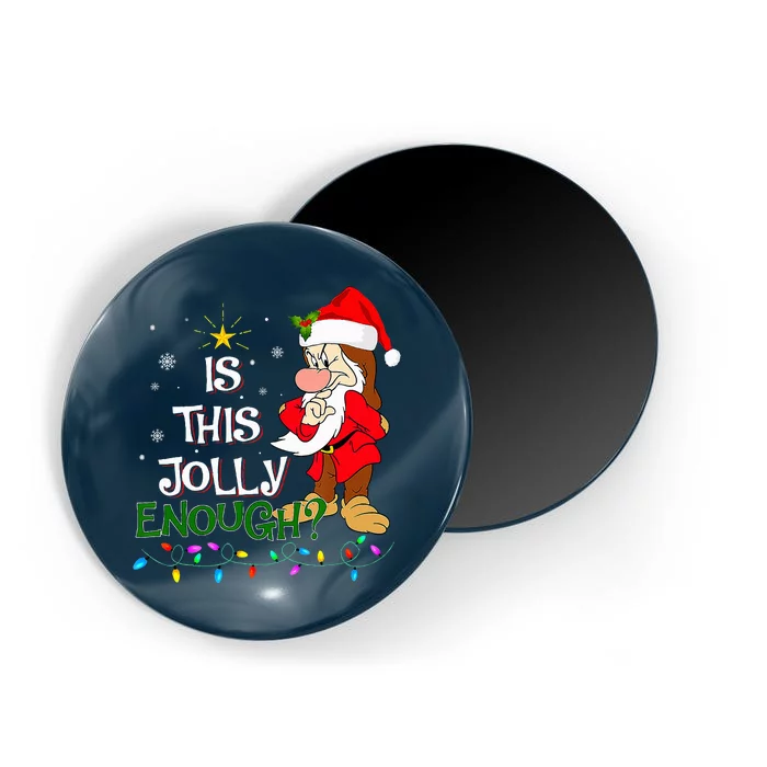 Is This Jolly Enough Grumpy Elf Pajama Christmas Lights Magnet