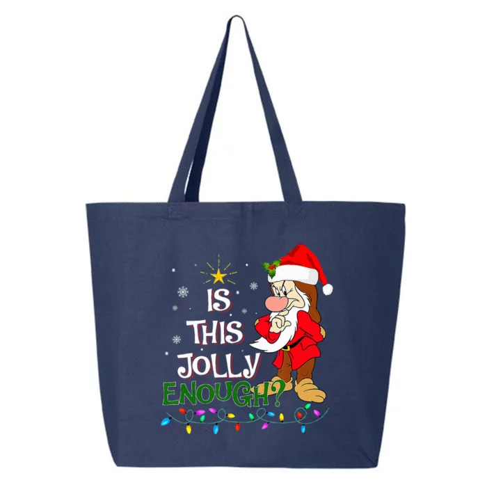 Is This Jolly Enough Grumpy Elf Pajama Christmas Lights 25L Jumbo Tote