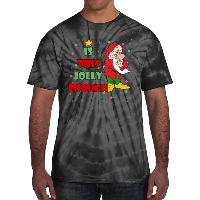 Is This Jolly Enough Funny Dwarf Christmas Tie-Dye T-Shirt