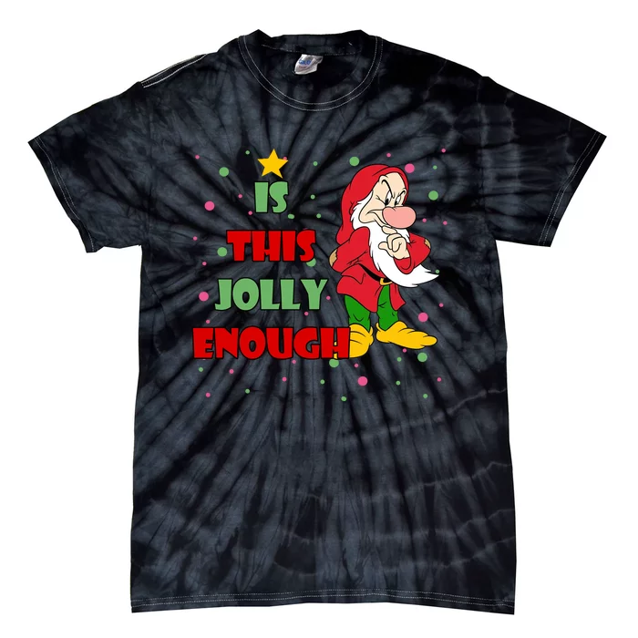 Is This Jolly Enough Funny Dwarf Christmas Tie-Dye T-Shirt