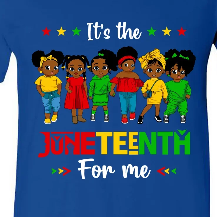 Its The Juneteenth For Me African American Queen Great Gift V-Neck T-Shirt