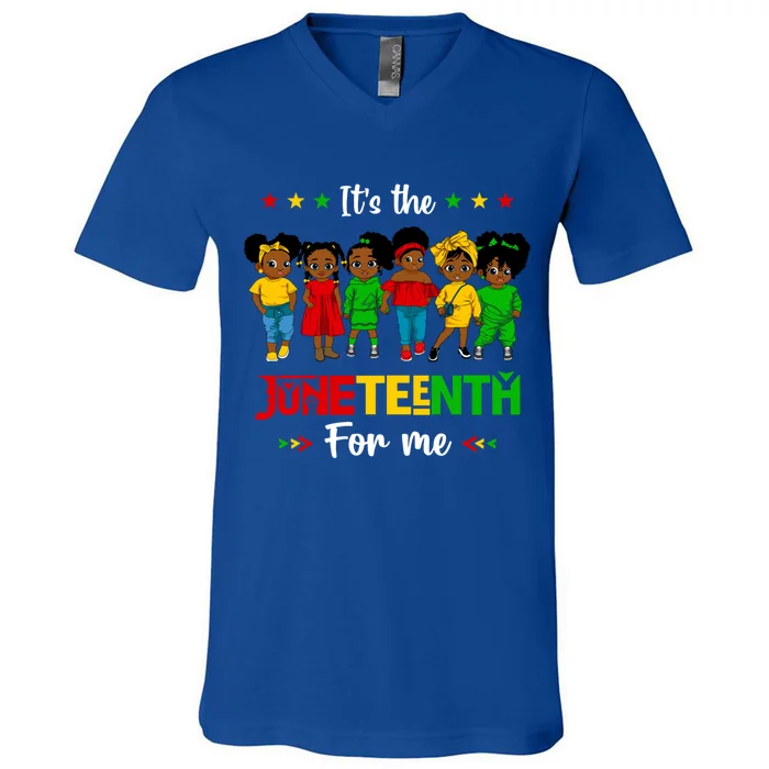 Its The Juneteenth For Me African American Queen Great Gift V-Neck T-Shirt