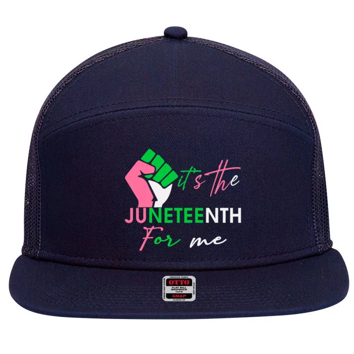 It's The Juneteenth aka For Me, Free-ish Since 1865 7 Panel Mesh Trucker Snapback Hat