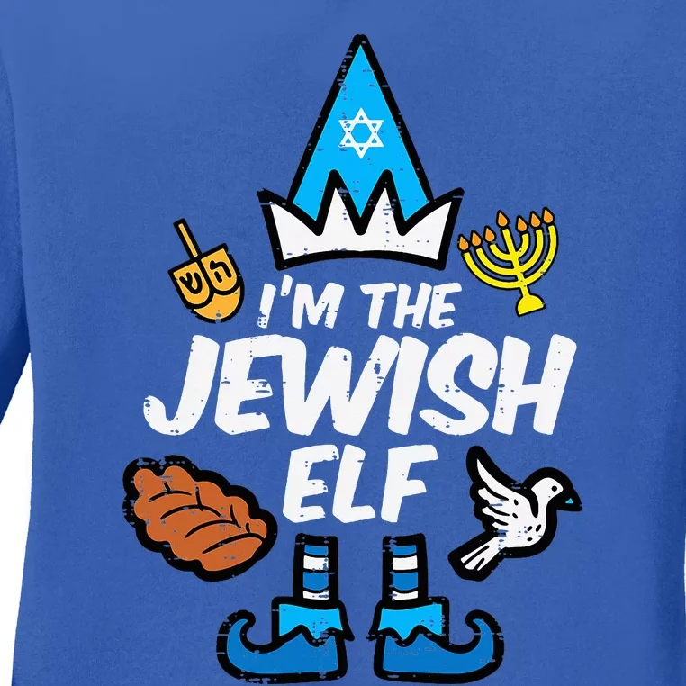 Im The Jewish Elf Family Hanukkah Chanukah Ladies Long Sleeve Shirt