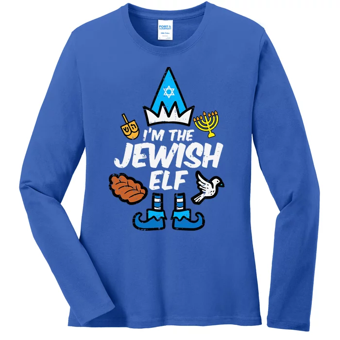 Im The Jewish Elf Family Hanukkah Chanukah Ladies Long Sleeve Shirt