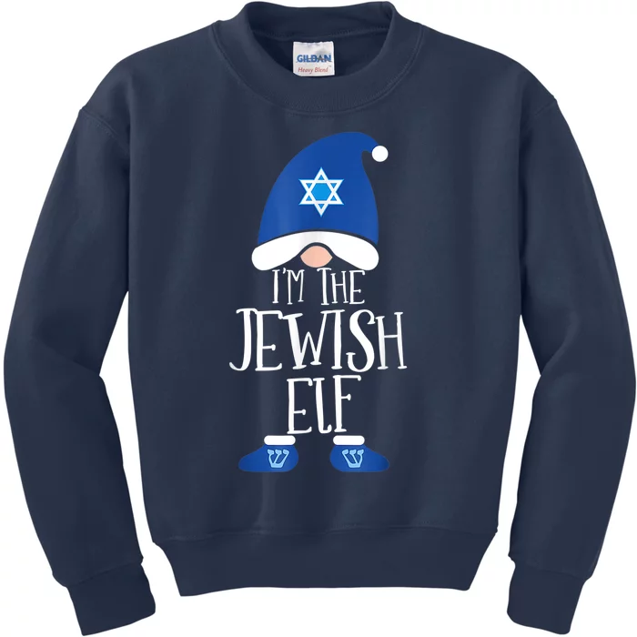 I'm The Jewish Elf Hanukkah Elforah Dreidel Jewish Lover Kids Sweatshirt