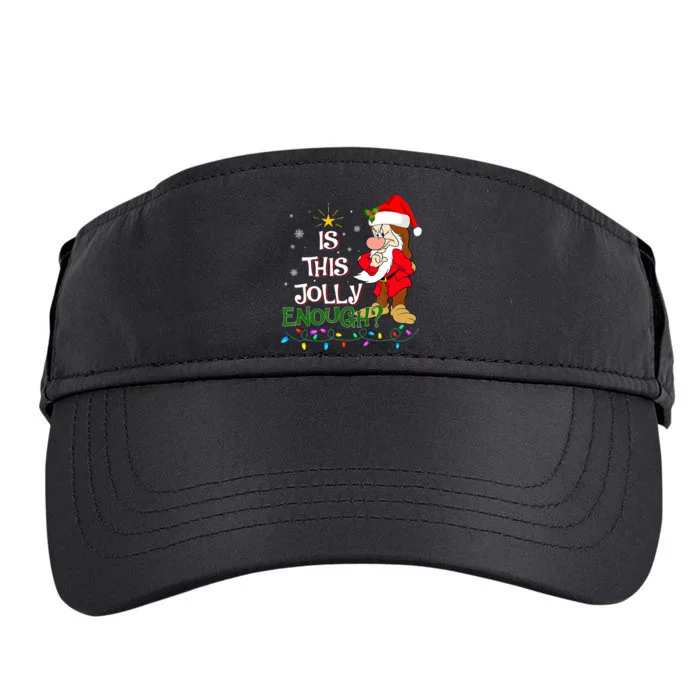 Is This Jolly Enough Grumpy Elf Pajama Christmas Lights Adult Drive Performance Visor