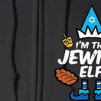 Im The Jewish Elf Family Hanukkah Chanukah Full Zip Hoodie