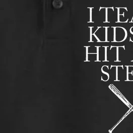 I Teach Kids To Hit And Steal Baseball Coach Dry Zone Grid Performance Polo