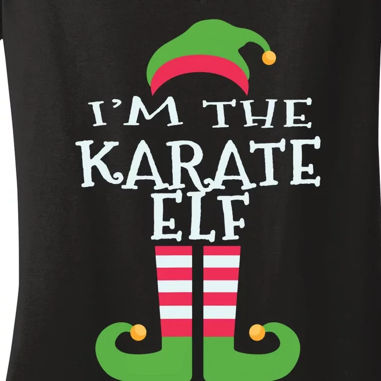 Im The Karate Elf Family Matching Christmas Pajama Women's V-Neck T-Shirt