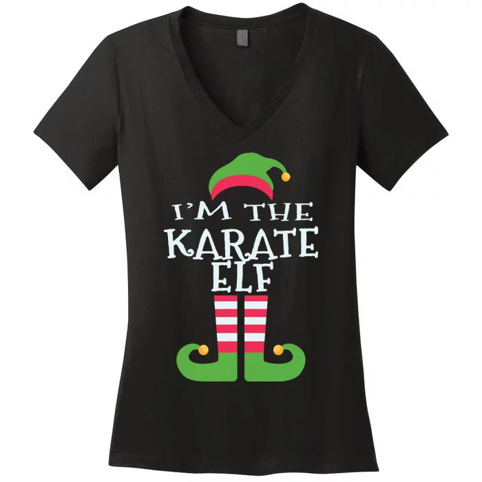 Im The Karate Elf Family Matching Christmas Pajama Women's V-Neck T-Shirt