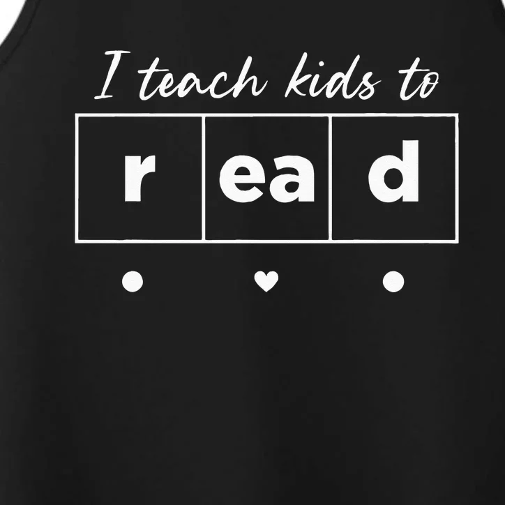 I Teach Kids To Read Science Of Reading Funny Men Women Performance Tank