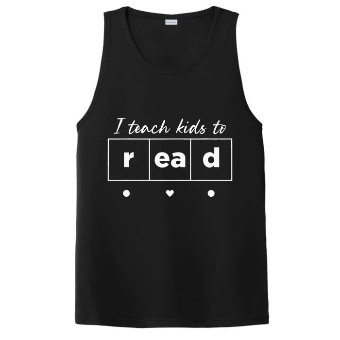 I Teach Kids To Read Science Of Reading Funny Men Women Performance Tank