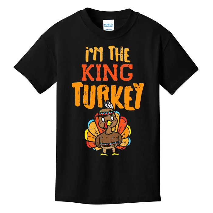 Im The King Turkey Matching Thanksgiving Family Dad Grandpa Kids T-Shirt