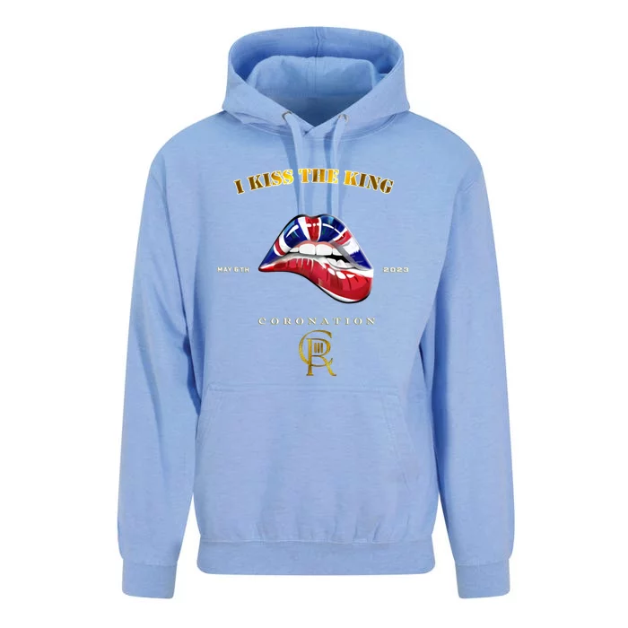 I The King Funny Gift Biting Lips Union Jack Coronation Novelty Gift Unisex Surf Hoodie