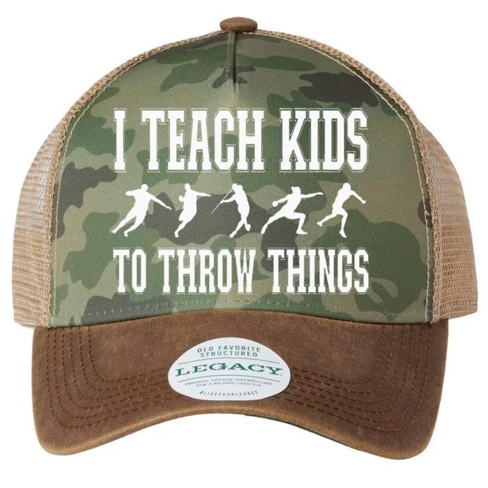 I Teach Kids To Throw Things Track & Field Coach Legacy Tie Dye Trucker Hat