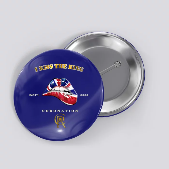 I The King Gift Biting Lips Union Jack Coronation Novelty Gift Button