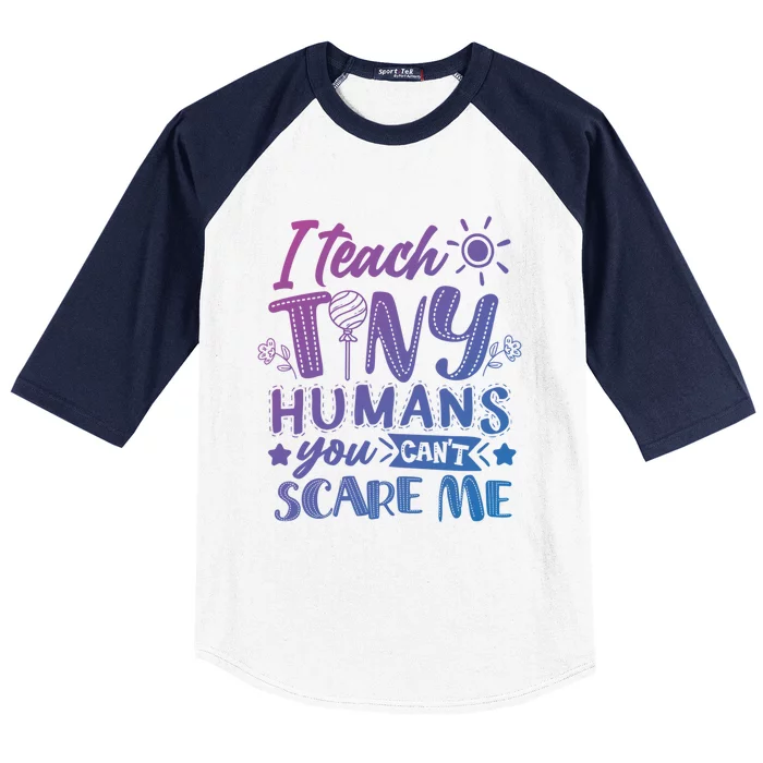 I Teach Kinder Kindergarten Teacher Team Cute Gift Baseball Sleeve Shirt