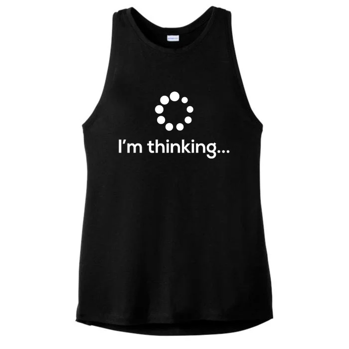 IM Thinking Loading Processing Buffering Humor Fun Ladies Tri-Blend Wicking Tank