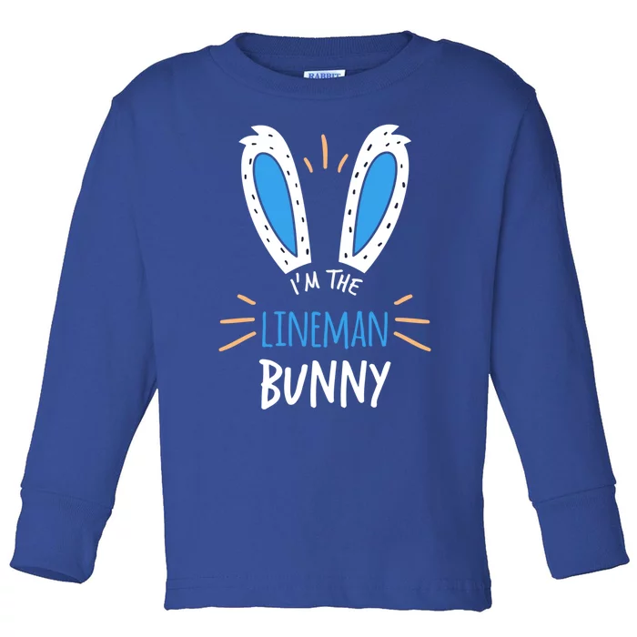 I'm The Line Bunny Ears Electrician Easter Sunday Gift Toddler Long Sleeve Shirt