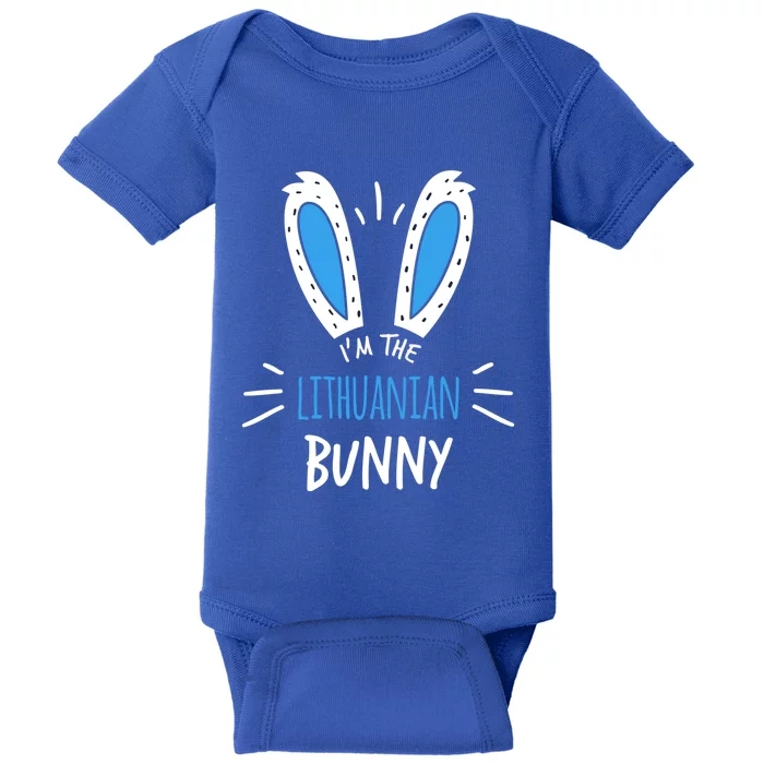 I'm The Lithuanian Bunny Ears Lithuania Easter Sunday Gift Baby Bodysuit