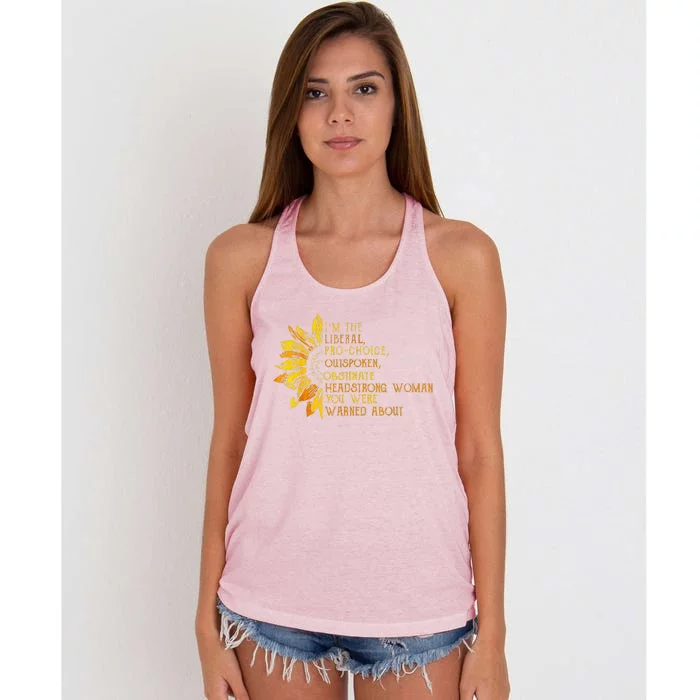 IM The Liberal Woman You Were Warned About Women's Knotted Racerback Tank