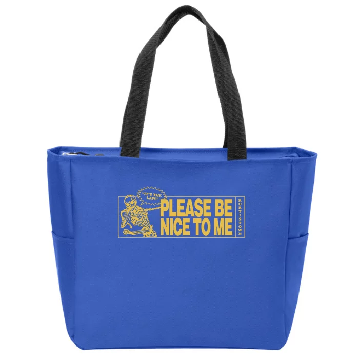 Its The Law Please Be Nice To Me Skeleton Zip Tote Bag