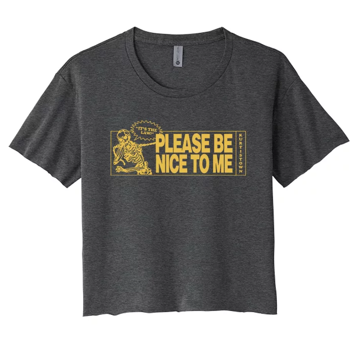 Its The Law Please Be Nice To Me Skeleton Women's Crop Top Tee