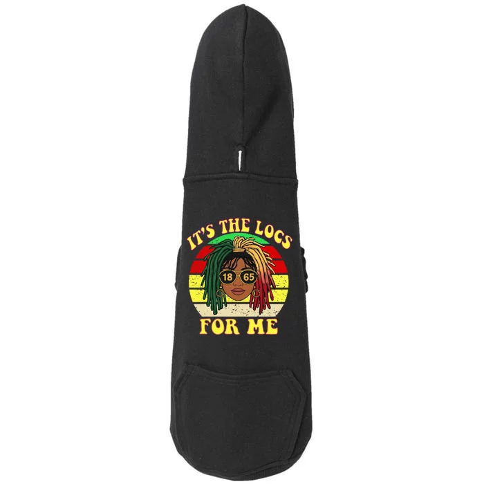 ItS The Locs For Me LocD Hair Black Melanin Juneteenth Doggie 3-End Fleece Hoodie