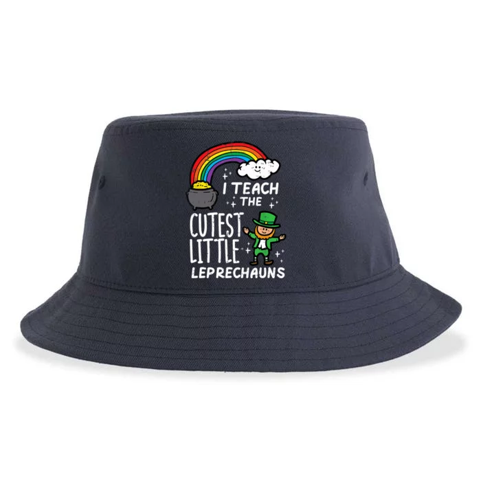 I Teach Little Cutest Leprechauns St Patricks Day Teacher Sustainable Bucket Hat