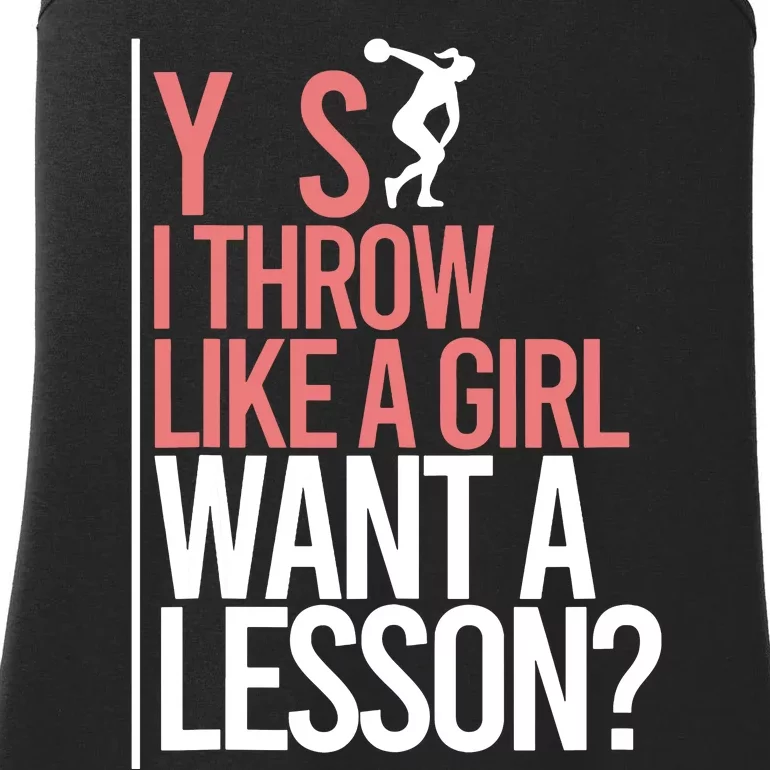 I Throw Like A Girl Discus Throwing Track And Field Discus Ladies Essential Tank