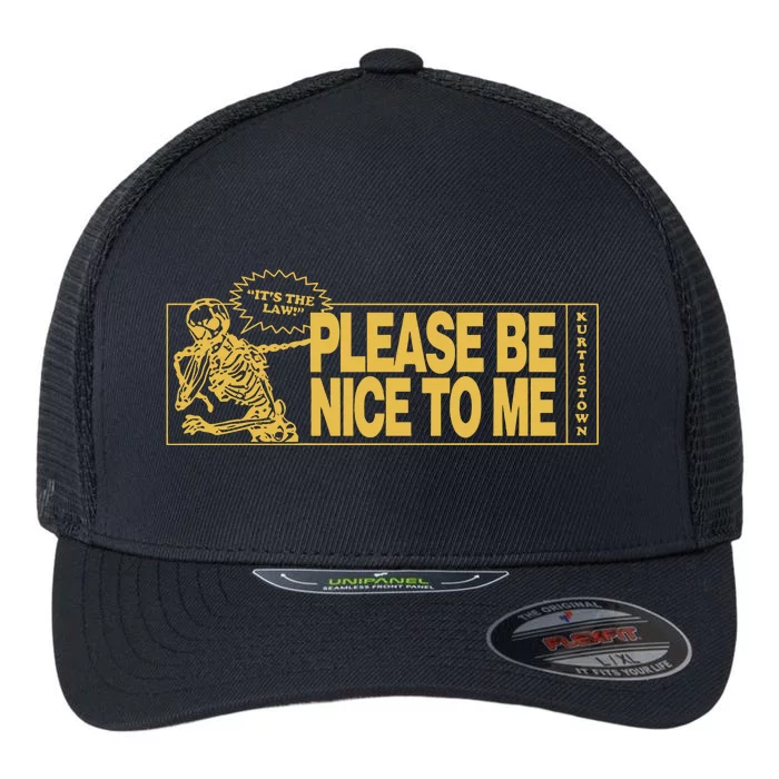 ItS The Law Please Be Nice To Me Skeleton Flexfit Unipanel Trucker Cap