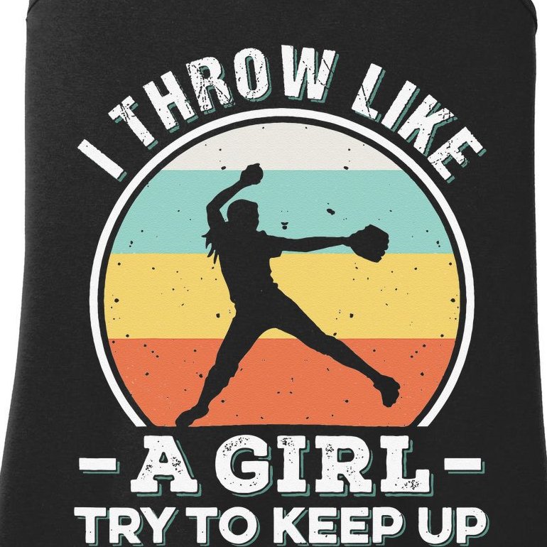 I Throw Like a Funny Softball For Cool Pitchers Ladies Essential Tank