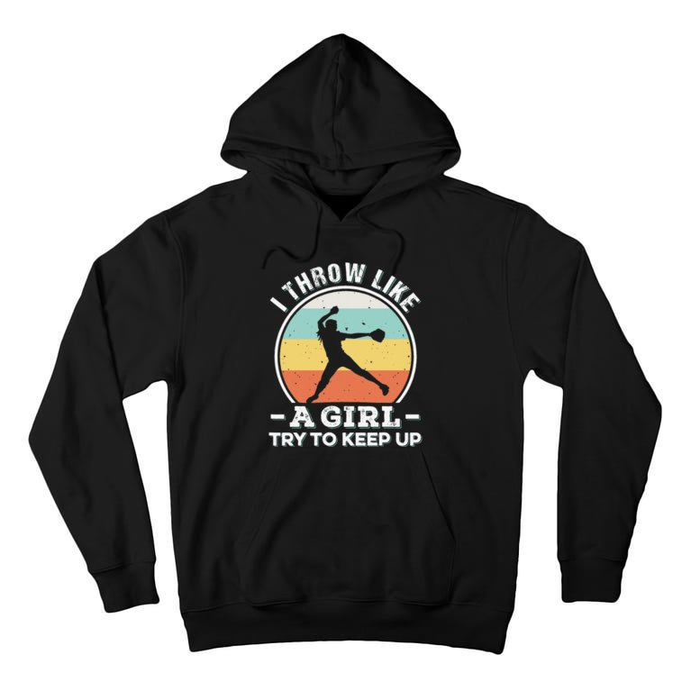 I Throw Like a Funny Softball For Cool Pitchers Tall Hoodie