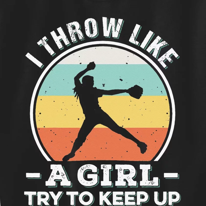 I Throw Like a Funny Softball For Cool Pitchers Kids Sweatshirt