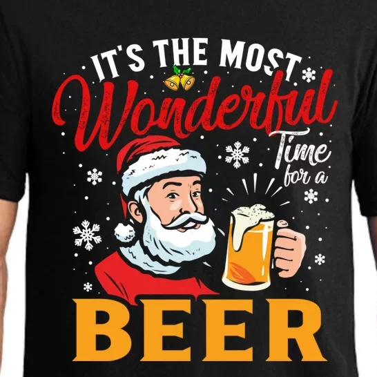 ItS The Most Wonderful Time For A Beer Santa Claus Xmas Meaningful Gift Pajama Set