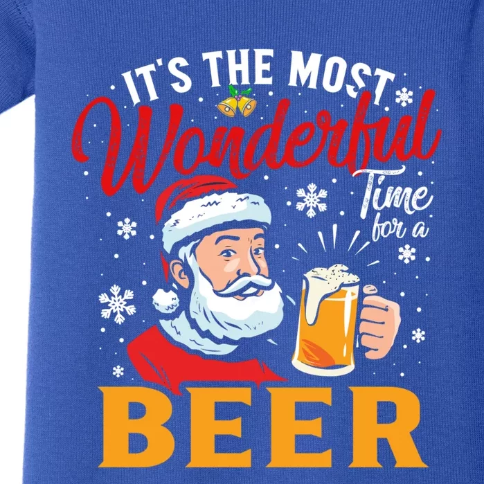 ItS The Most Wonderful Time For A Beer Santa Claus Xmas Meaningful Gift Baby Bodysuit