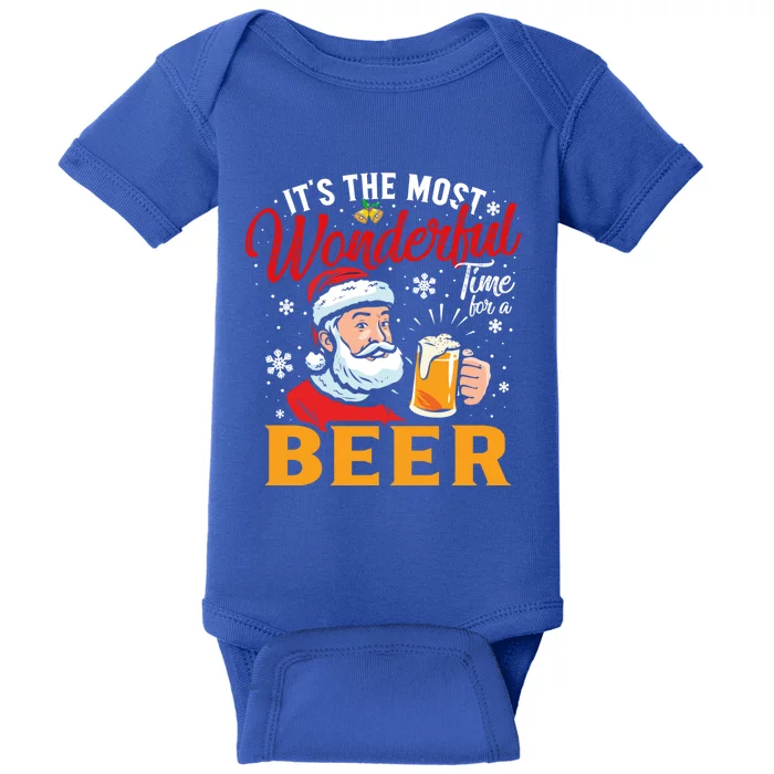 ItS The Most Wonderful Time For A Beer Santa Claus Xmas Meaningful Gift Baby Bodysuit