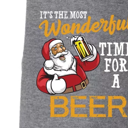 It's The Most Wonderful Time For A Beer Funny Santa Christmas Doggie 3-End Fleece Hoodie