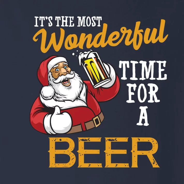 It's The Most Wonderful Time For A Beer Funny Santa Christmas Toddler Long Sleeve Shirt