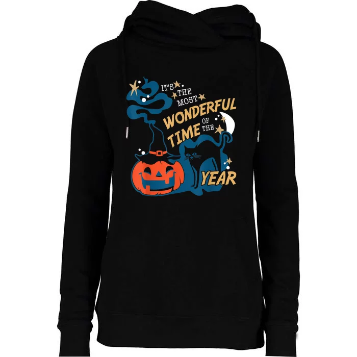 It's The Most Wonderful Time Of The Year Halloween Womens Funnel Neck Pullover Hood